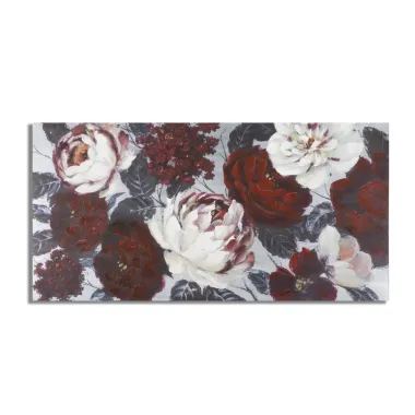 OBRAZ NA PŁÓTNIE WHITE/RED FLOWER DARKBACK 120x3,7x60 cm